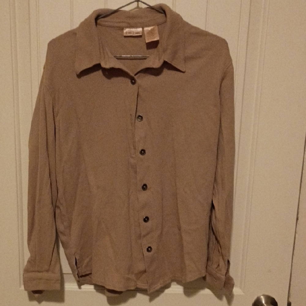Bobbie Brooks Light Brown Button Down Shirt